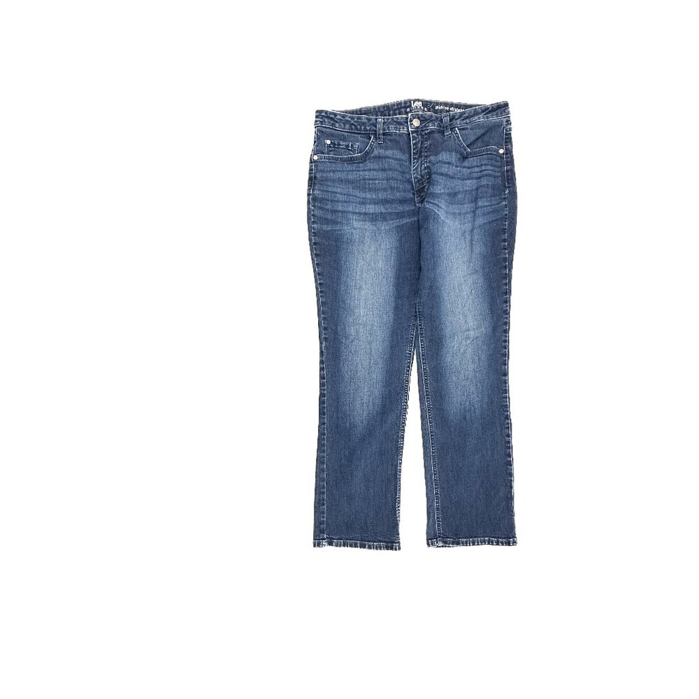 Lee Mid Rise Straight Leg Women's size 12P Dark Wash Blue Denim jeans